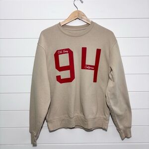Old Navy 94 California Tan Sweater with Red Accents Size M